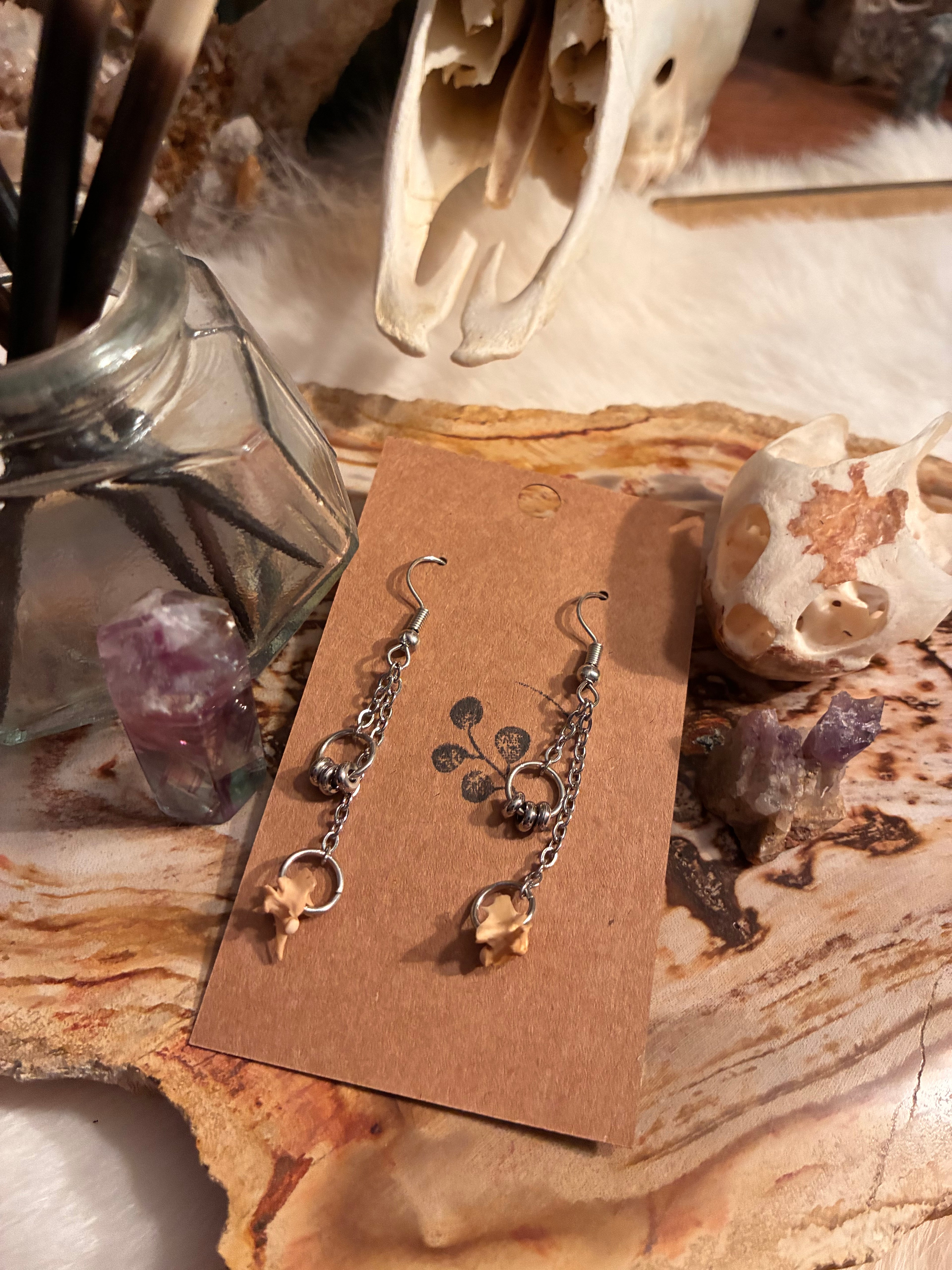 Snake Vertebrae Hoop Earrings