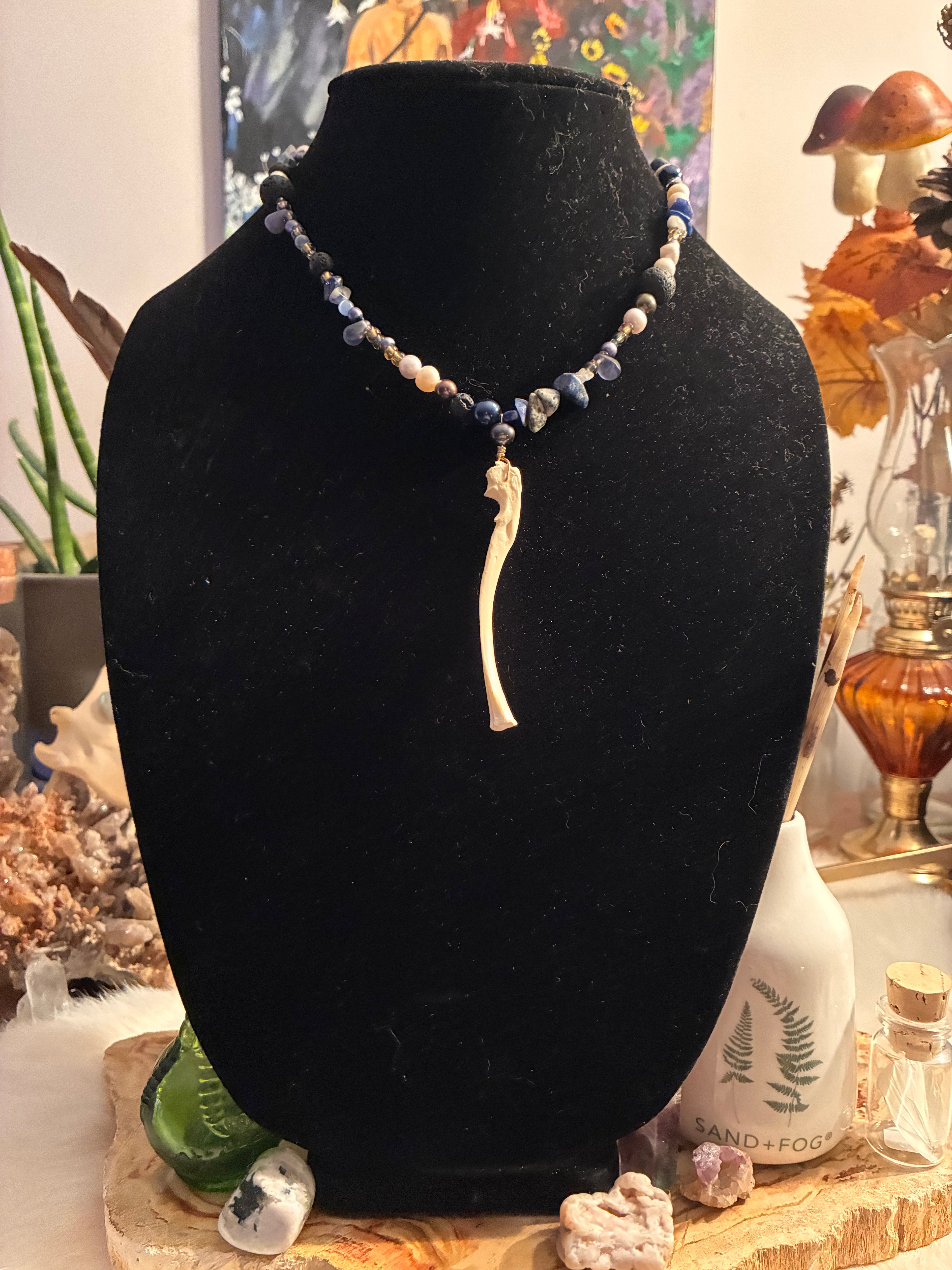 Blue Bear Necklace