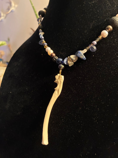 Blue Bear Necklace