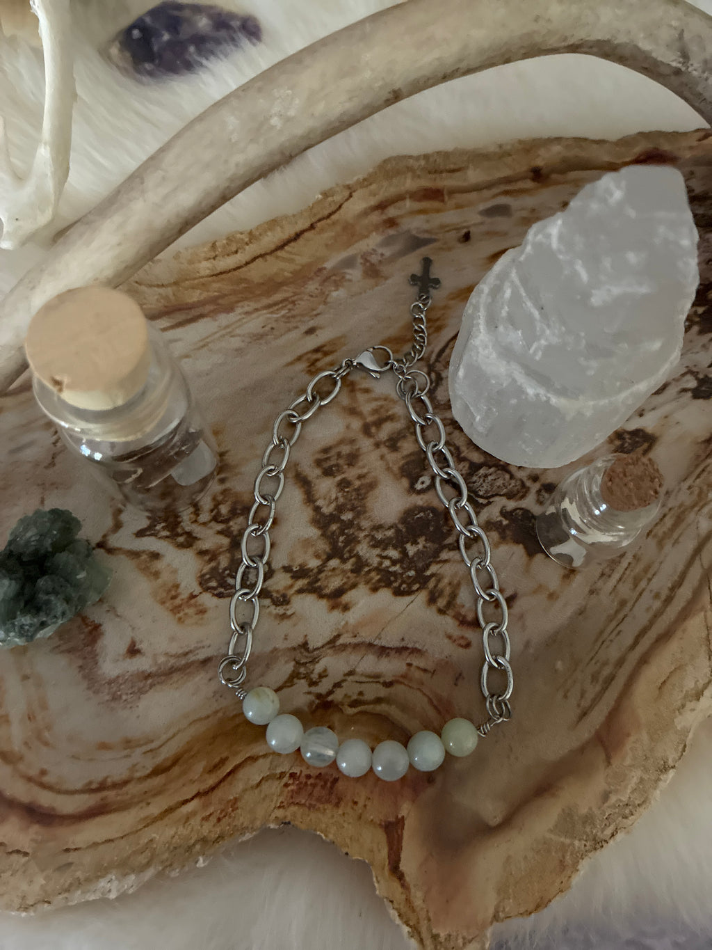 Aquamarine Chain Bracelet
