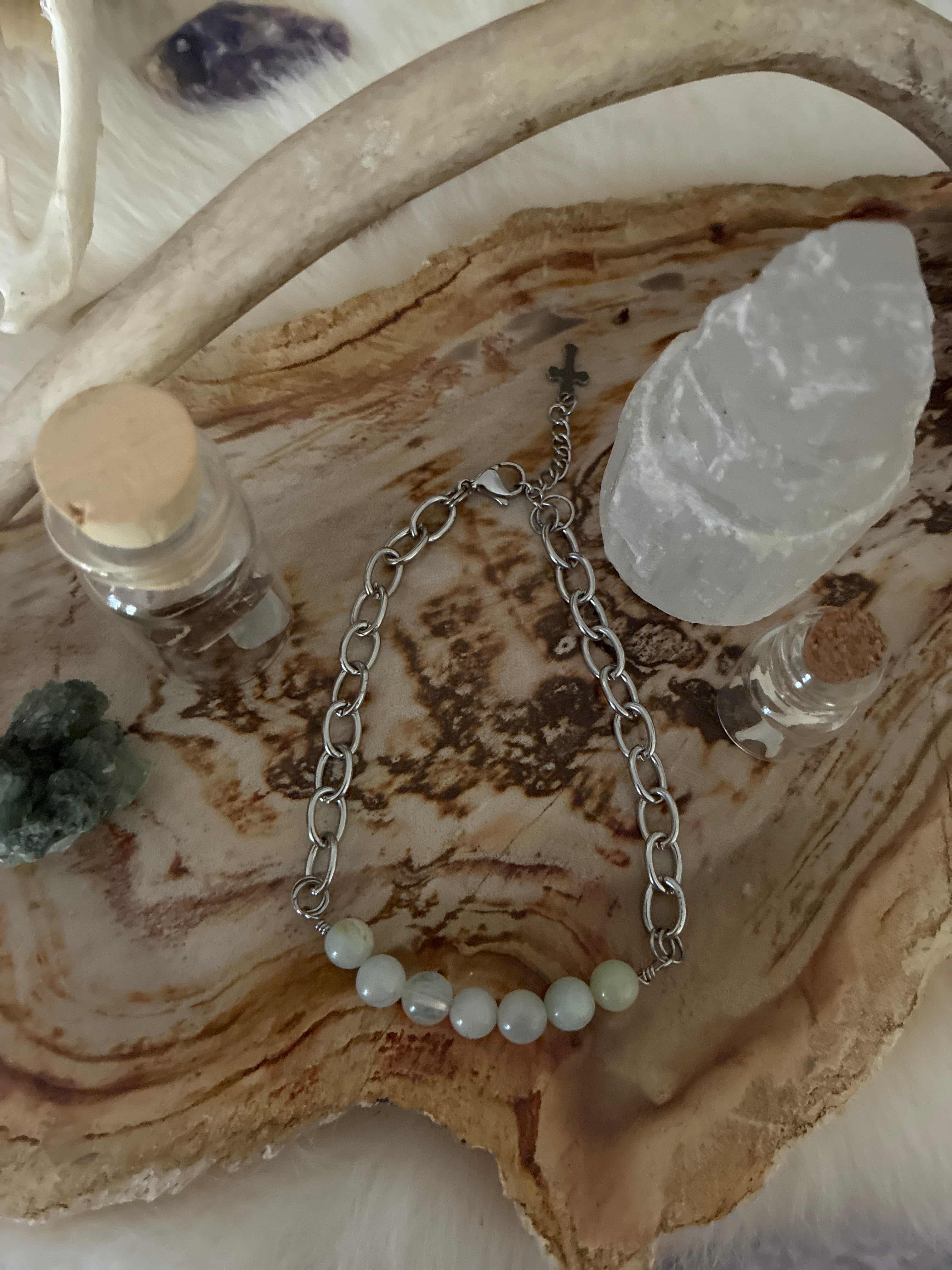 Aquamarine Chain Bracelet