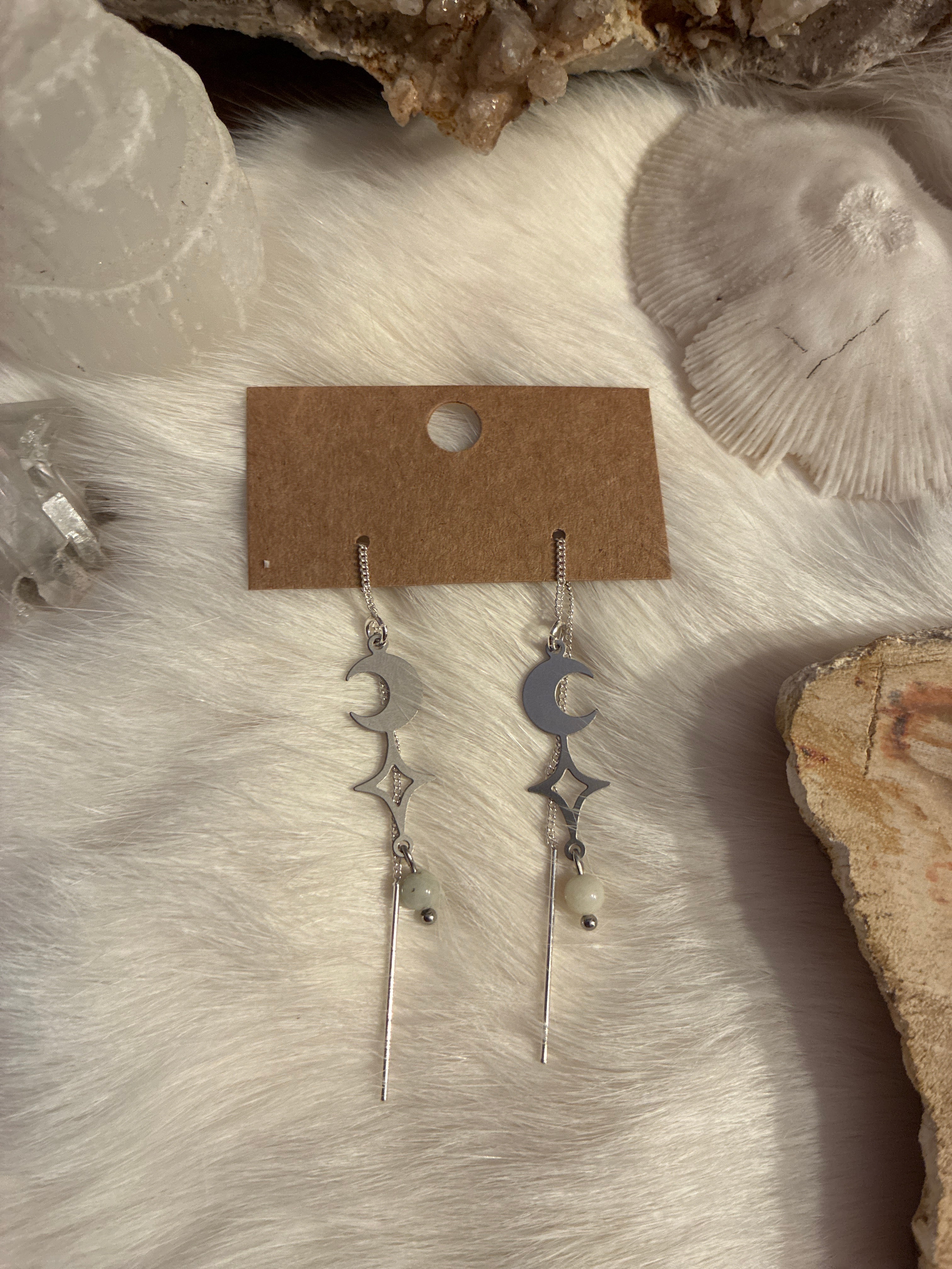 Morganite Moon Threaders
