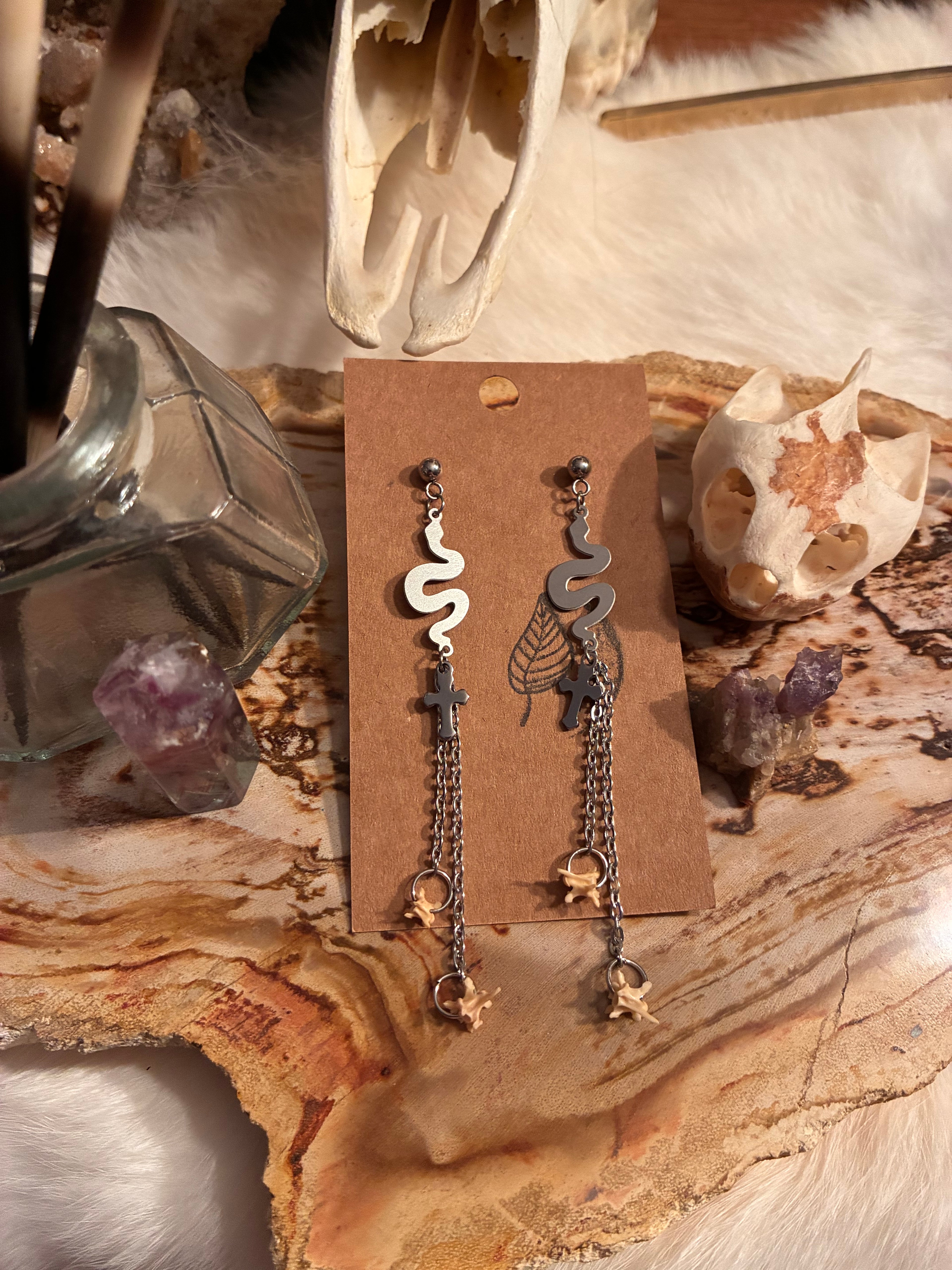 Snake Vertebrae Earrings