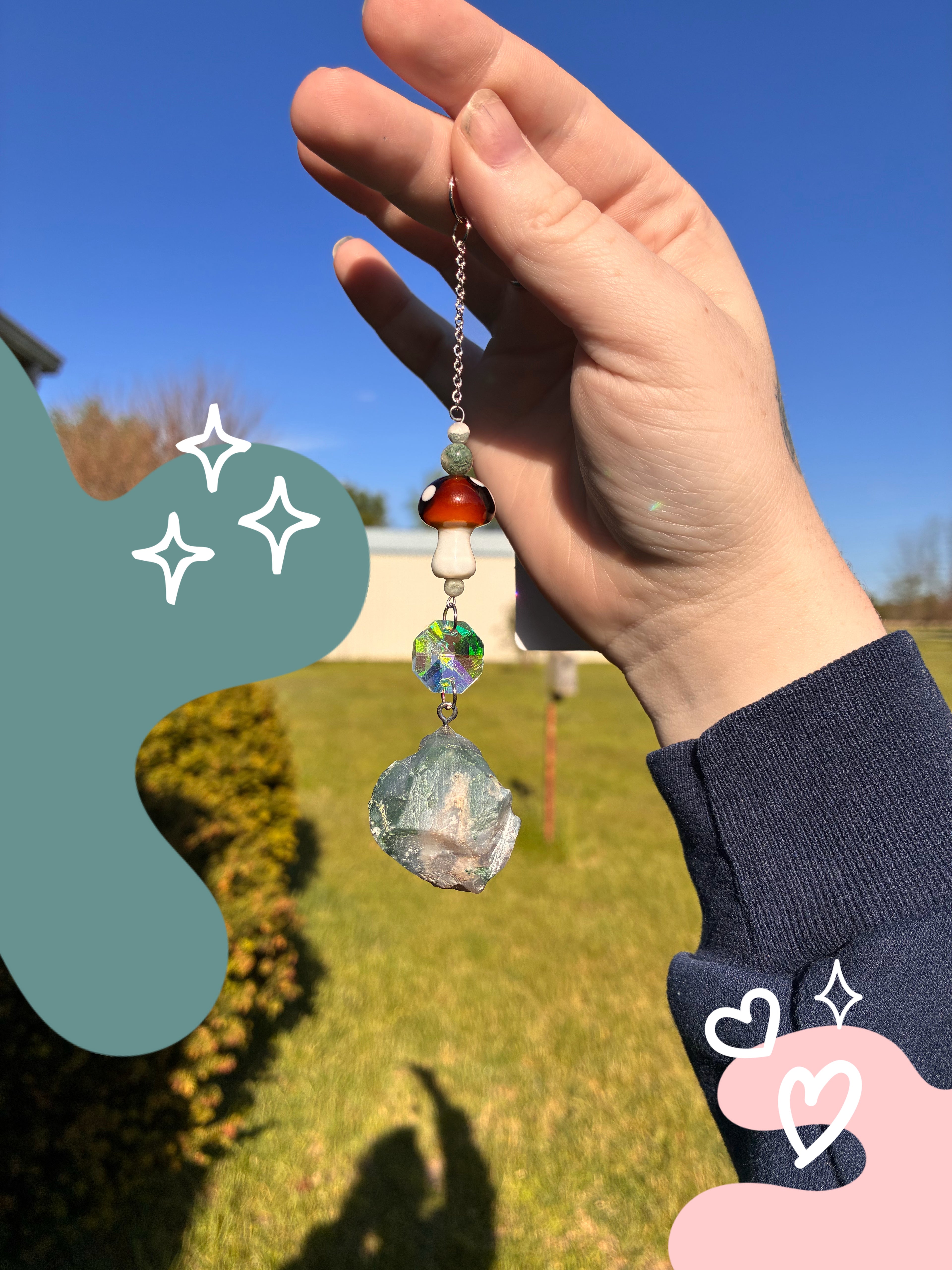 Moss Mushroom Suncatcher